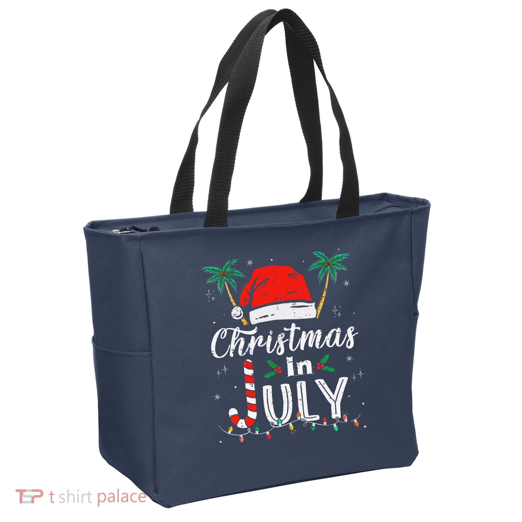 Christmas In July Santa Hat Funny Xmas Tote Bag