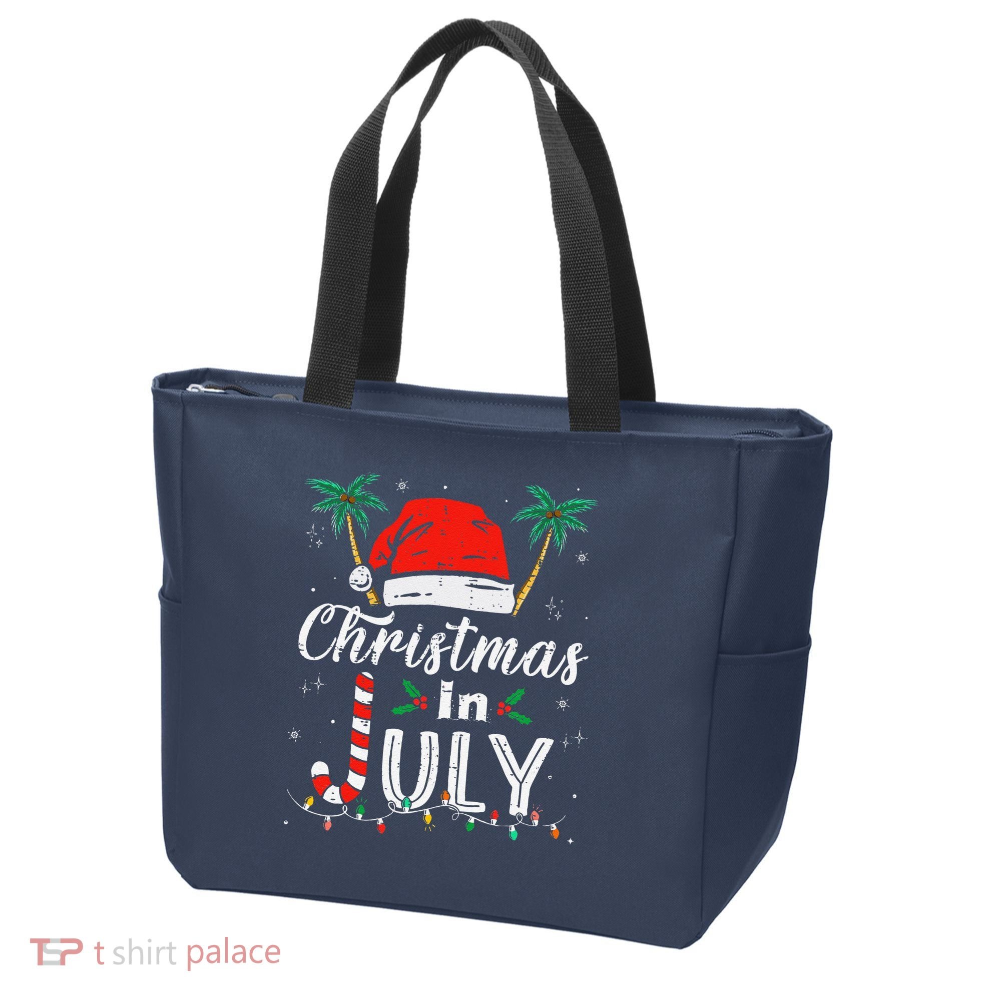 Christmas In July Santa Hat Funny Xmas Tote Bag