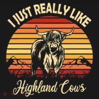 Cowgirl I Just Really Like Highland Cows Scottish Cow Long Sleeve Shirt thumb 2