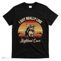 Cowgirl I Just Really Like Highland Cows Scottish Cow T-Shirt thumb 0