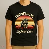 Cowgirl I Just Really Like Highland Cows Scottish Cow T-Shirt thumb 3