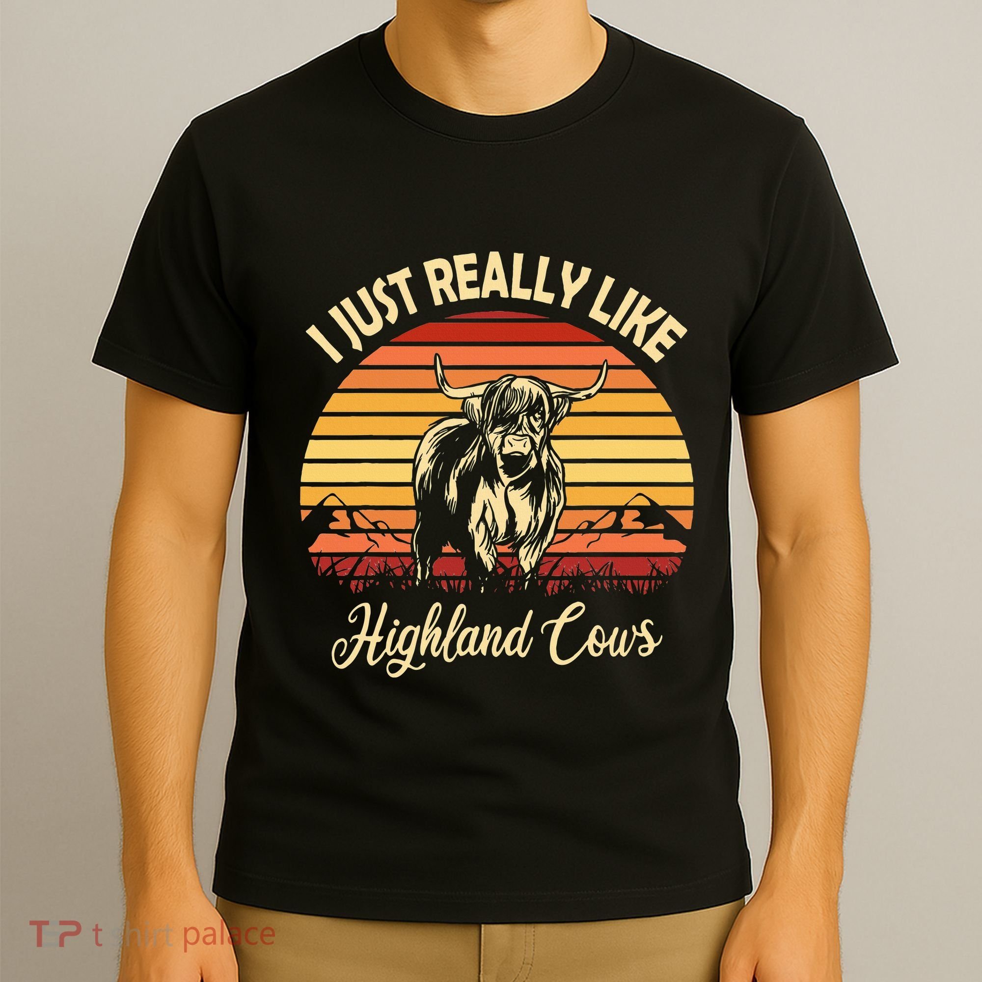 Cowgirl I Just Really Like Highland Cows Scottish Cow T-Shirt