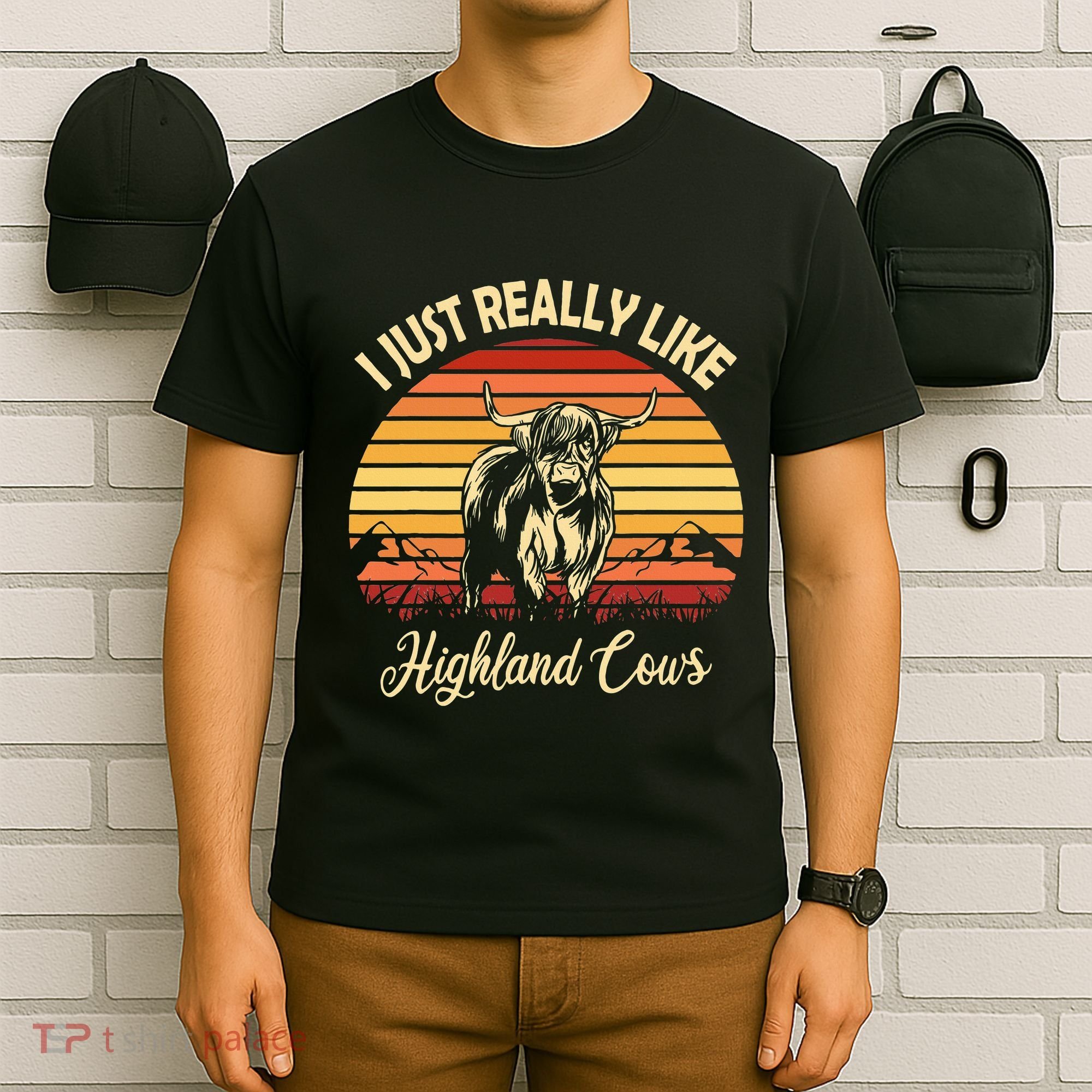 Cowgirl I Just Really Like Highland Cows Scottish Cow T-Shirt