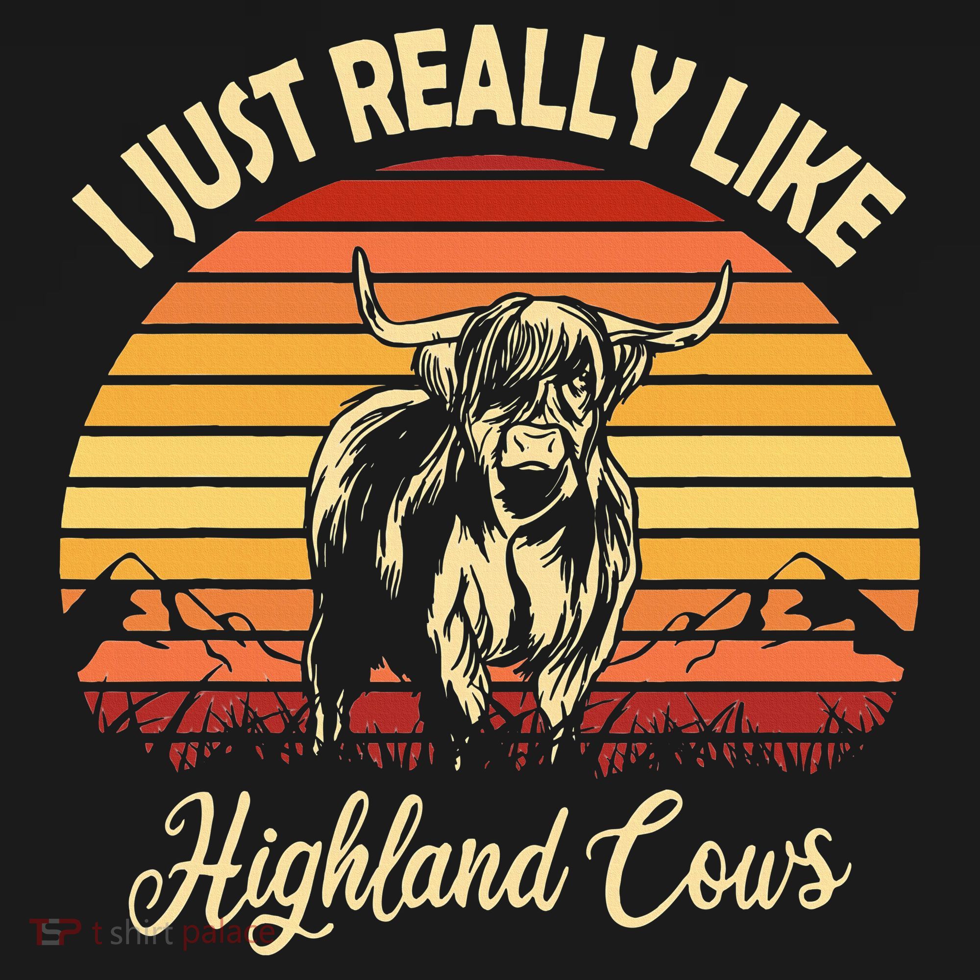 Cowgirl I Just Really Like Highland Cows Scottish Cow T-Shirt