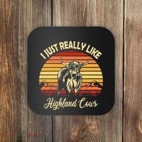 Cowgirl I Just Really Like Highland Cows Scottish Cow Coaster thumb 0
