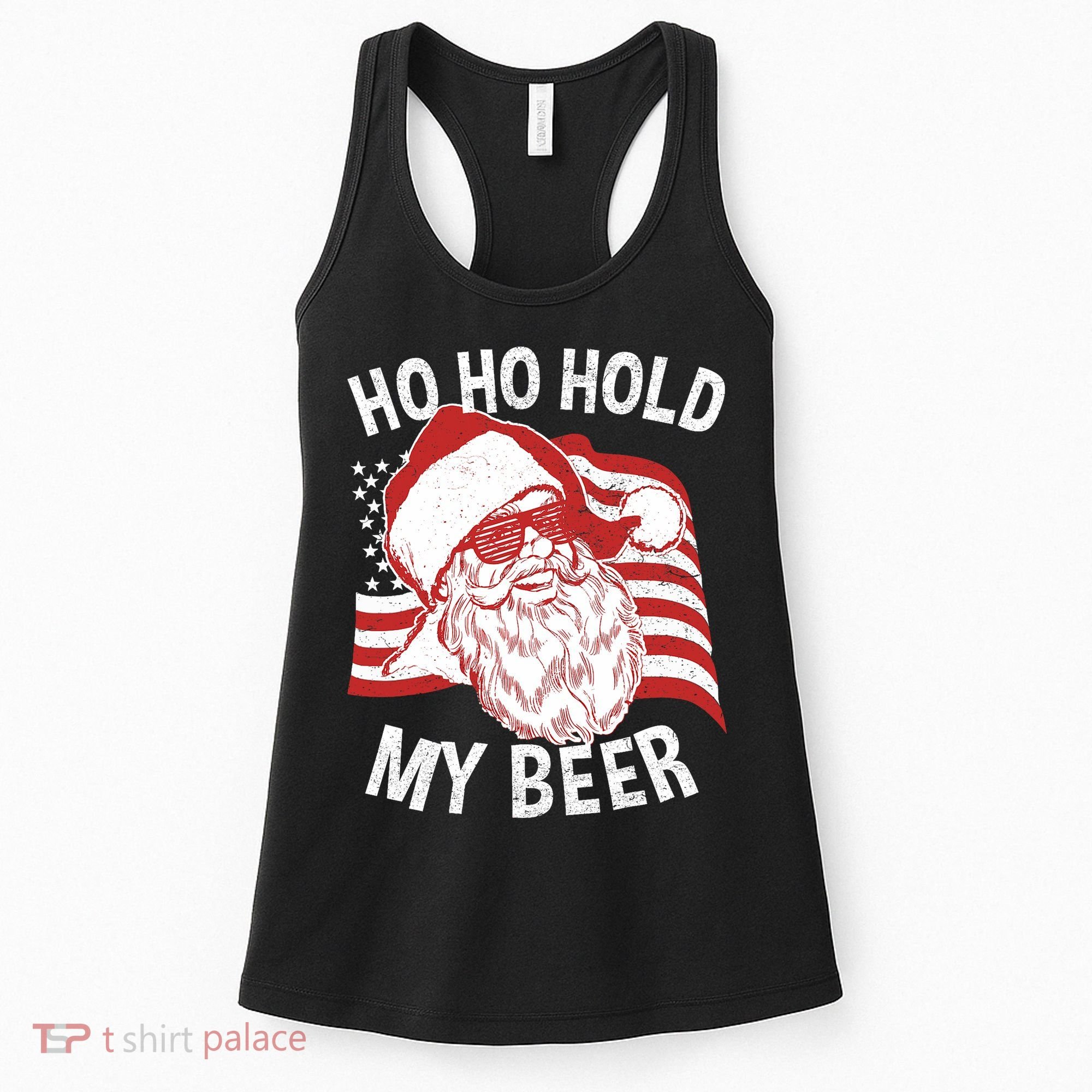 Christmas In July Santa Ho Ho Hold My Beer Women's Tank Top
