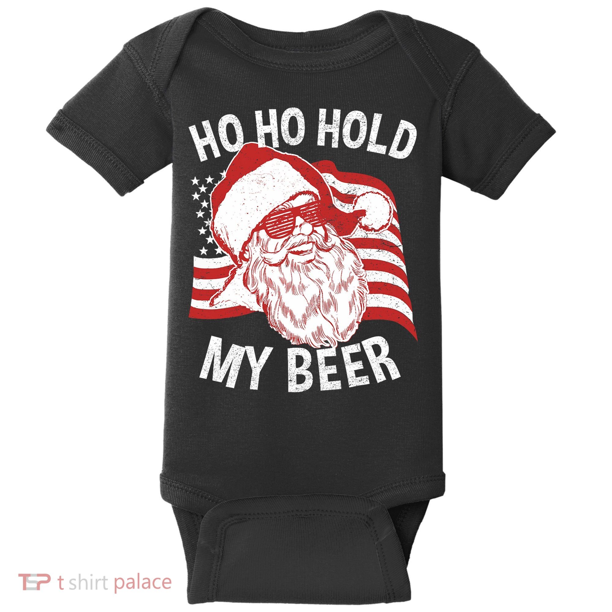 Christmas In July Santa Ho Ho Hold My Beer Baby Bodysuit