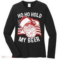 Christmas In July Santa Ho Ho Hold My Beer Women's Long Sleeve Shirt thumb 0