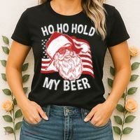 Christmas In July Santa Ho Ho Hold My Beer Women's T-Shirt thumb 2