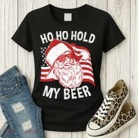 Christmas In July Santa Ho Ho Hold My Beer Women's T-Shirt thumb 3
