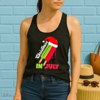 Christmas In July Watermelon Ice Pops Fun Christmas In July Women's Tank Top thumb 2
