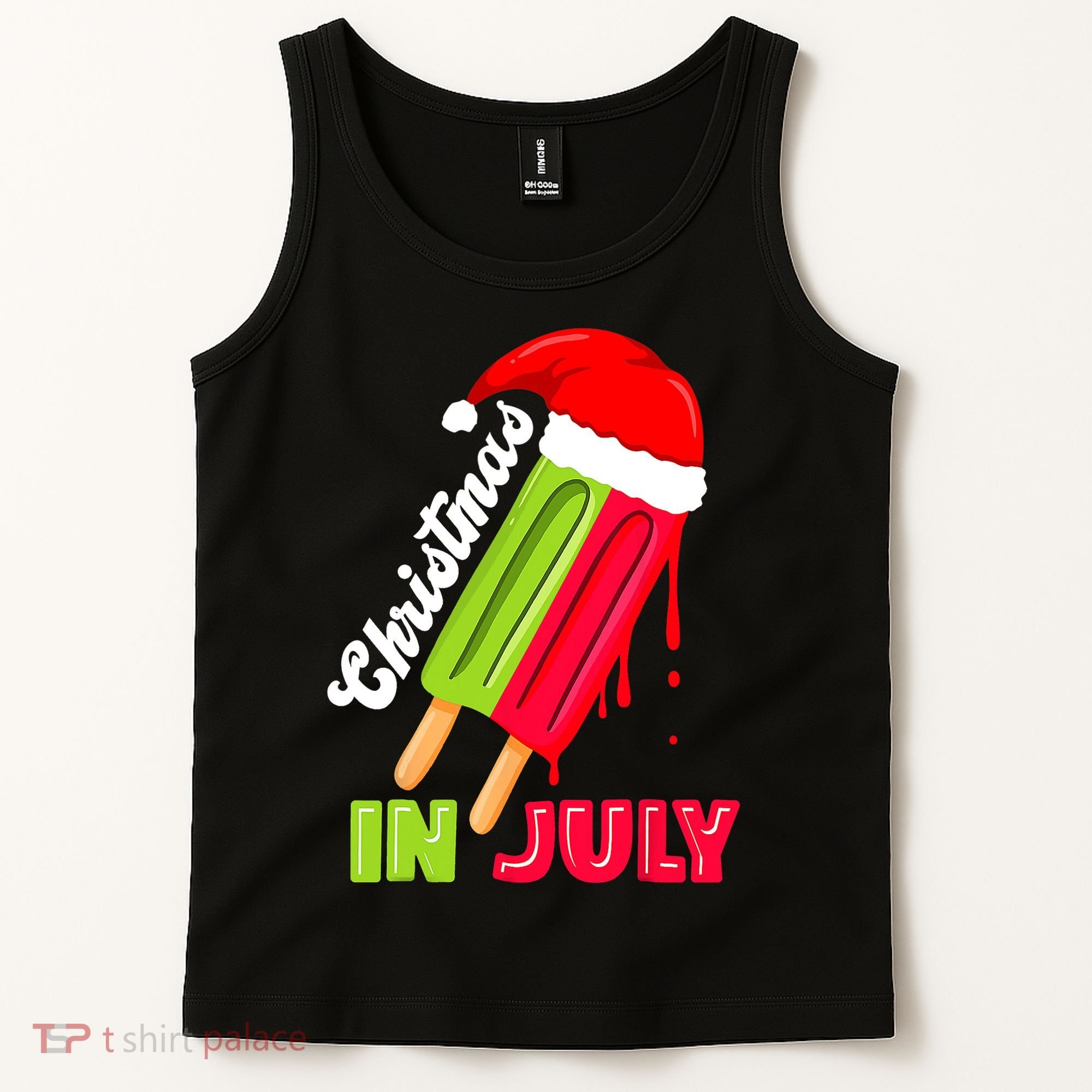 Christmas In July Watermelon Ice Pops Fun Christmas In July Tank Top