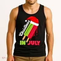 Christmas In July Watermelon Ice Pops Fun Christmas In July Tank Top thumb 3
