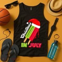 Christmas In July Watermelon Ice Pops Fun Christmas In July Tank Top thumb 4