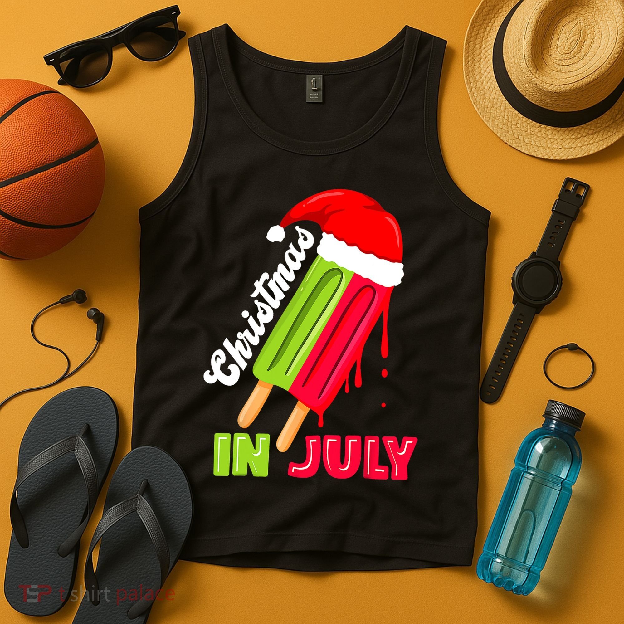 Christmas In July Watermelon Ice Pops Fun Christmas In July Tank Top
