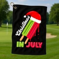 Christmas In July Watermelon Ice Pops Fun Christmas In July Golf Towel thumb 1