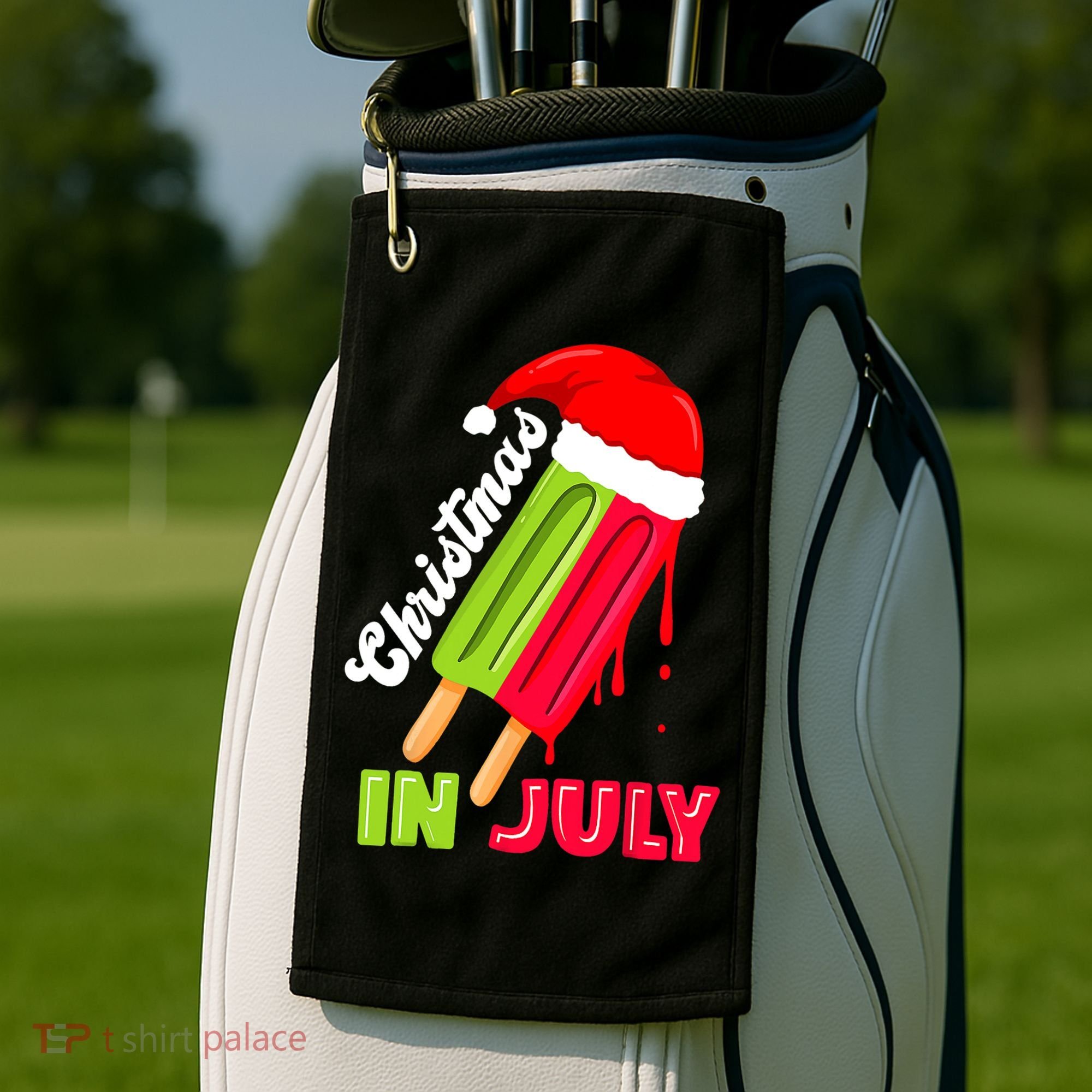 Christmas In July Watermelon Ice Pops Fun Christmas In July Golf Towel