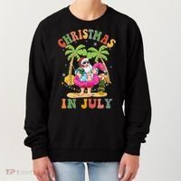 Christmas In July Funny Santa Summer Beach Vacation Women's Sweatshirt thumb 0