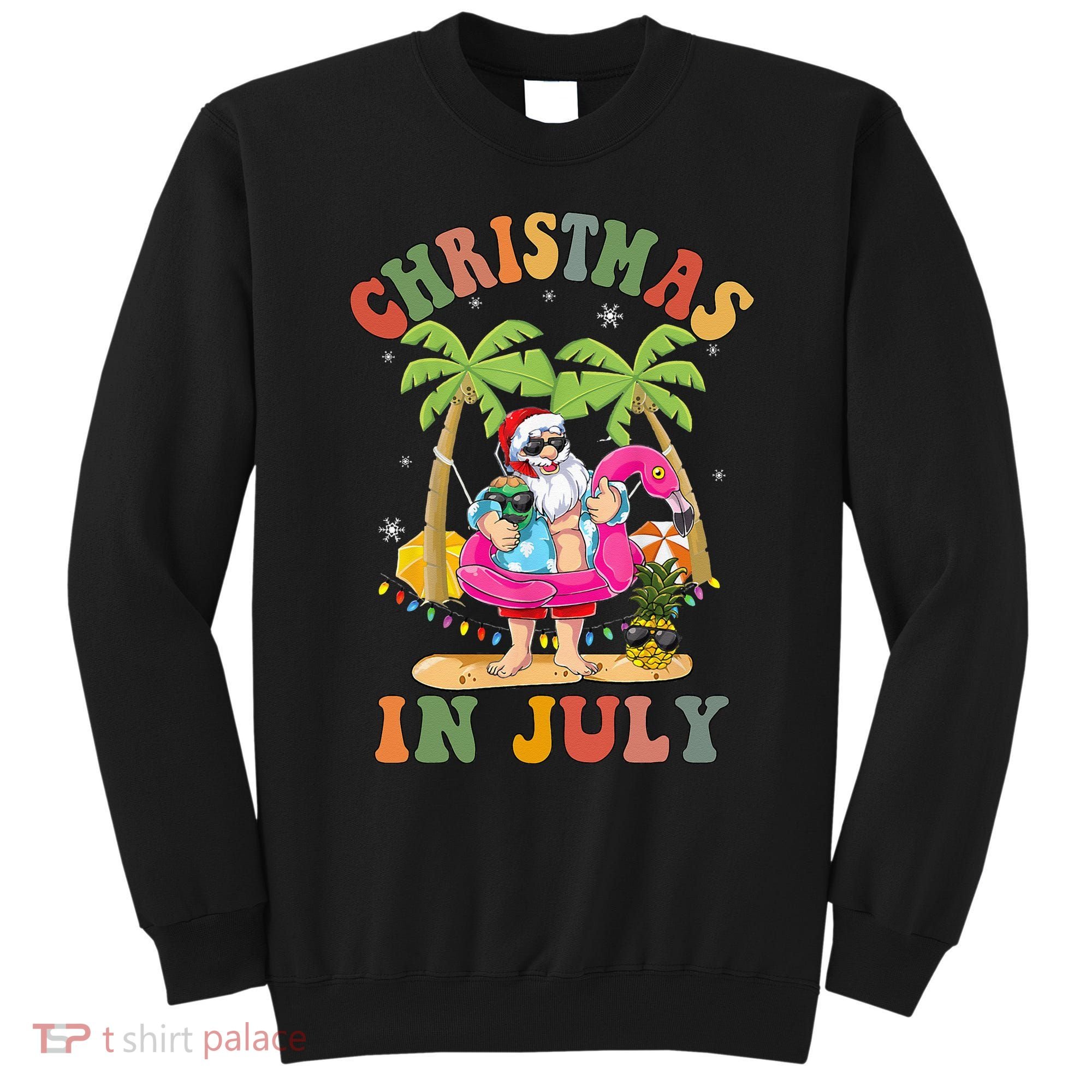 Christmas In July Funny Santa Summer Beach Vacation Sweatshirt