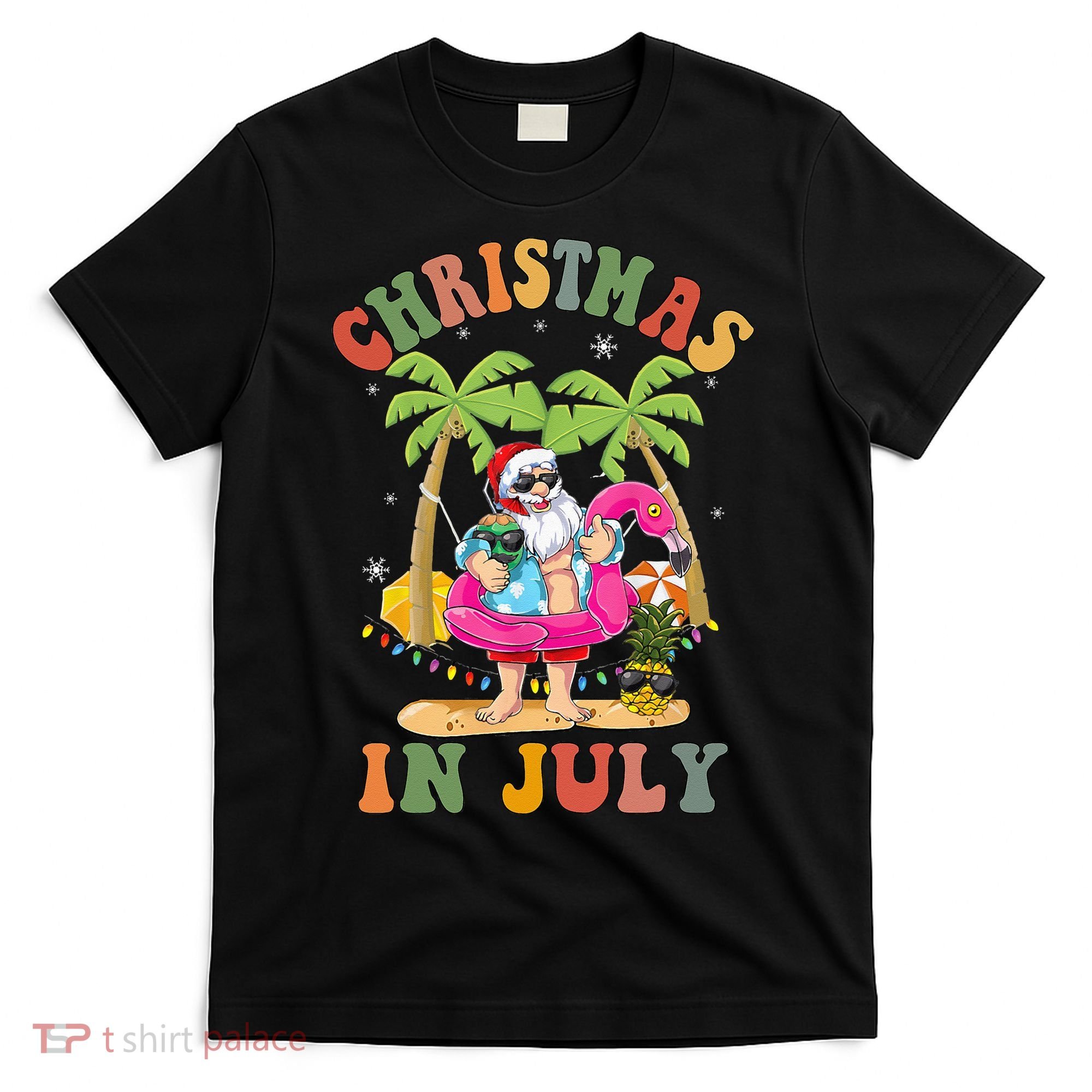 Christmas In July Funny Santa Summer Beach Vacation T-Shirt