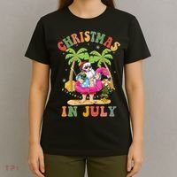 Christmas In July Funny Santa Summer Beach Vacation T-Shirt thumb 4