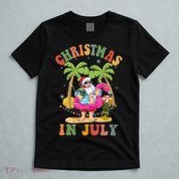 Christmas In July Funny Santa Summer Beach Vacation T-Shirt thumb 5
