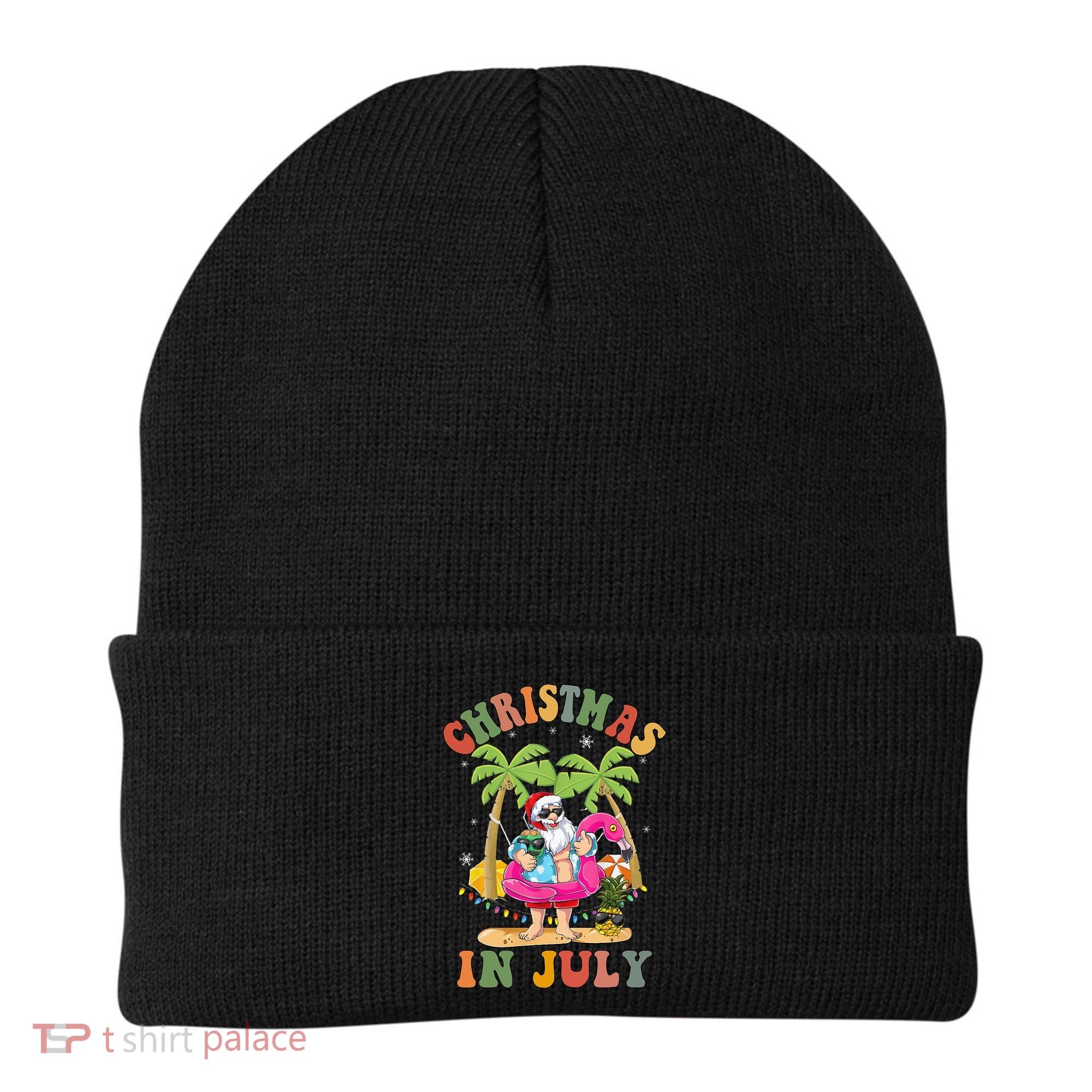 Christmas In July Funny Santa Summer Beach Vacation Beanie