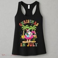 Christmas In July Funny Santa Summer Beach Vacation Women's Tank Top thumb 3