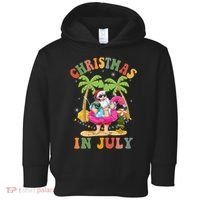 Christmas In July Funny Santa Summer Beach Vacation Toddler Hoodie thumb 0