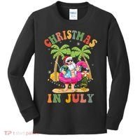 Christmas In July Funny Santa Summer Beach Vacation Kids Long Sleeve Shirt thumb 0