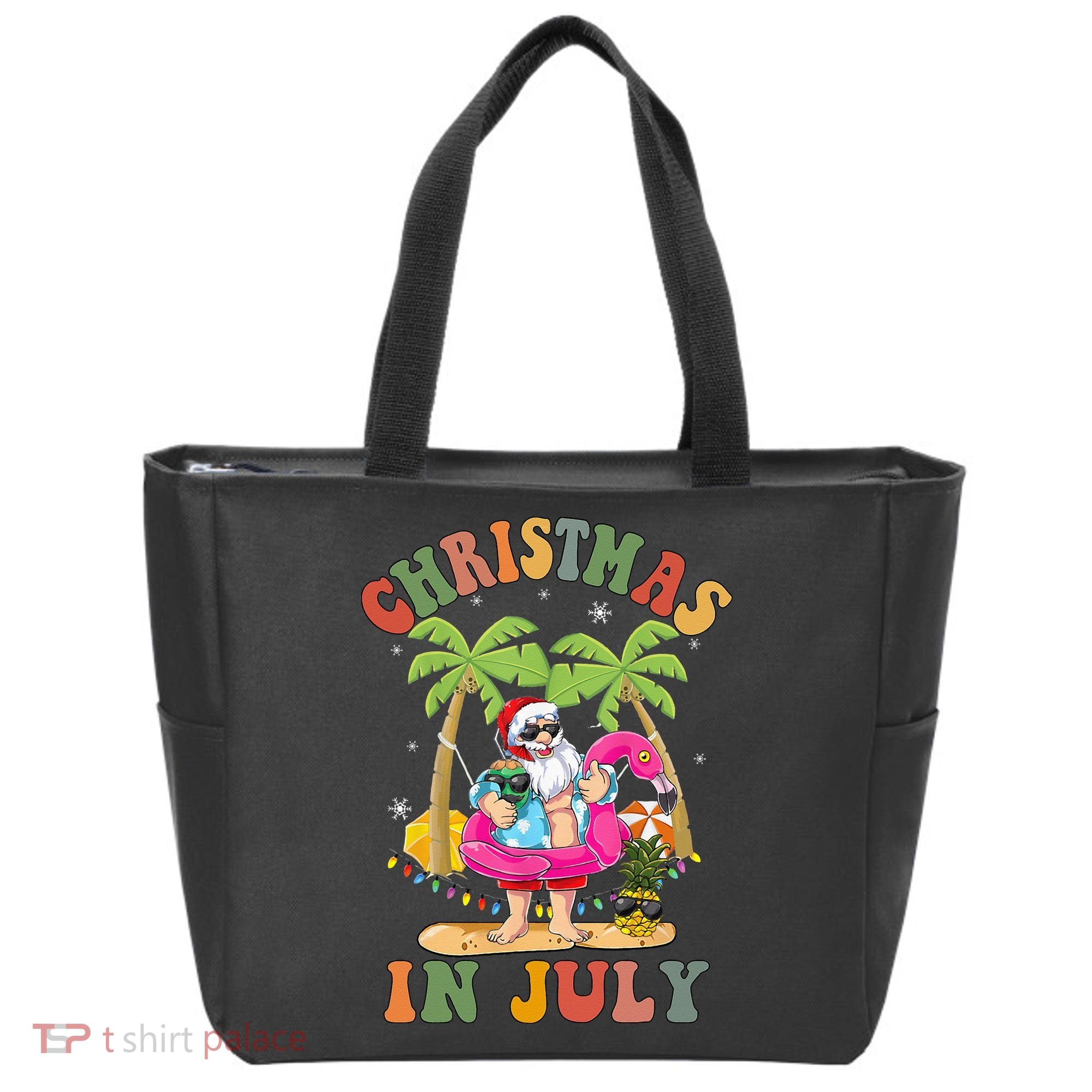 Christmas In July Funny Santa Summer Beach Vacation Tote Bag