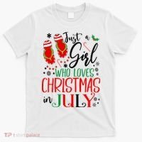 Christmas in July Just A Girl Who Loves Christmas In July T-Shirt thumb 0