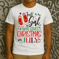 Christmas in July Just A Girl Who Loves Christmas In July T-Shirt thumb 3