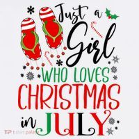 Christmas in July Just A Girl Who Loves Christmas In July T-Shirt thumb 7