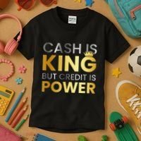 Cash Is King ...But Credit Is Power Kids T-Shirt thumb 3