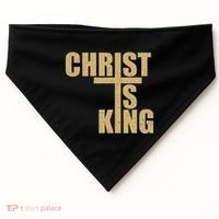 Christ Is King Jesus Is King Cross Crucifix USA-Made Doggie Bandana thumb 0