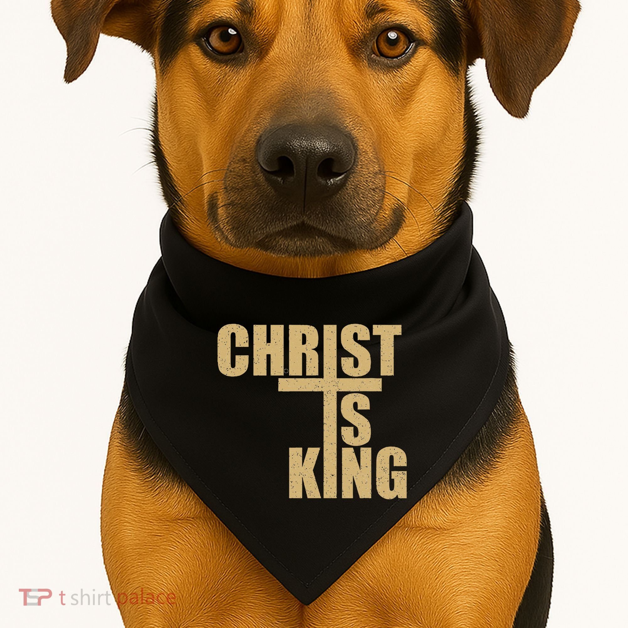 Christ Is King Jesus Is King Cross Crucifix USA-Made Doggie Bandana