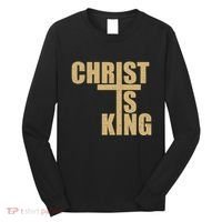 Christ Is King Jesus Is King Cross Crucifix Long Sleeve Shirt thumb 0