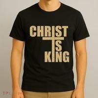 Christ Is King Jesus Is King Cross Crucifix T-Shirt thumb 3