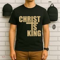 Christ Is King Jesus Is King Cross Crucifix T-Shirt thumb 6