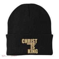 Christ Is King Jesus Is King Cross Crucifix Beanie thumb 0