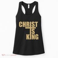 Christ Is King Jesus Is King Cross Crucifix Women's Tank Top thumb 0