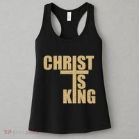 Christ Is King Jesus Is King Cross Crucifix Women's Tank Top thumb 3