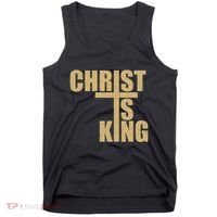 Christ Is King Jesus Is King Cross Crucifix Tank Top thumb 0