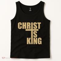 Christ Is King Jesus Is King Cross Crucifix Tank Top thumb 2