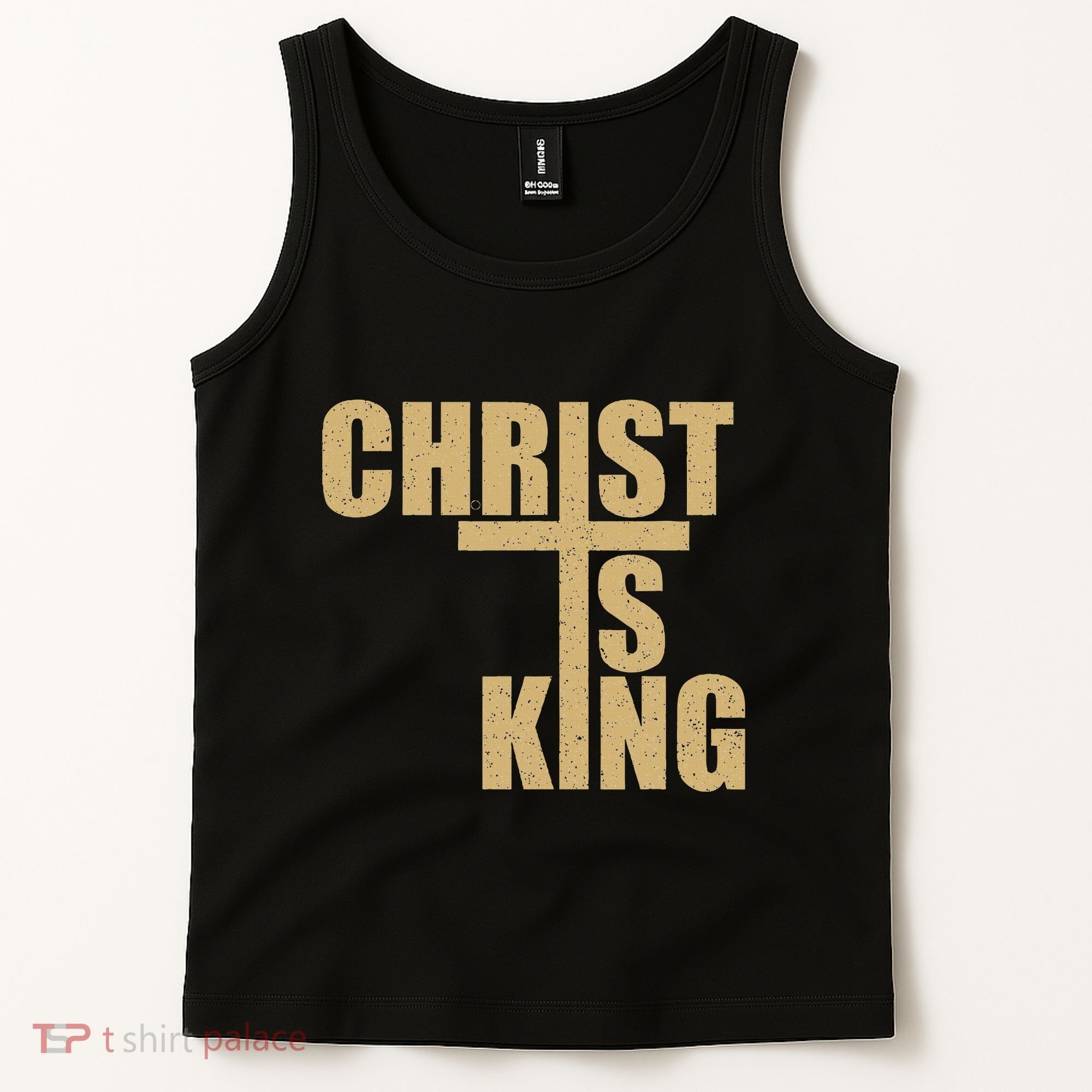 Christ Is King Jesus Is King Cross Crucifix Tank Top