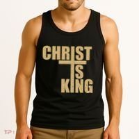 Christ Is King Jesus Is King Cross Crucifix Tank Top thumb 3