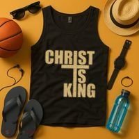 Christ Is King Jesus Is King Cross Crucifix Tank Top thumb 4