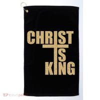 Christ Is King Jesus Is King Cross Crucifix Golf Towel thumb 0