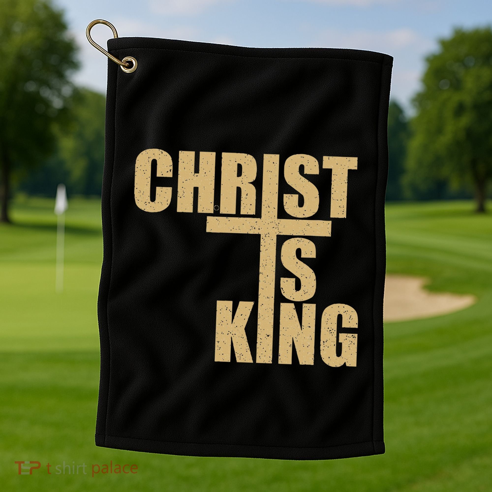 Christ Is King Jesus Is King Cross Crucifix Golf Towel